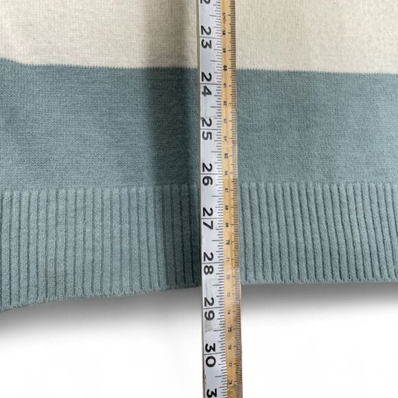 Brooks Brothers Men's Blue White Stripe Zip Collar Lamb Wool Sweater XL Slim Fit - Picture 5 of 9